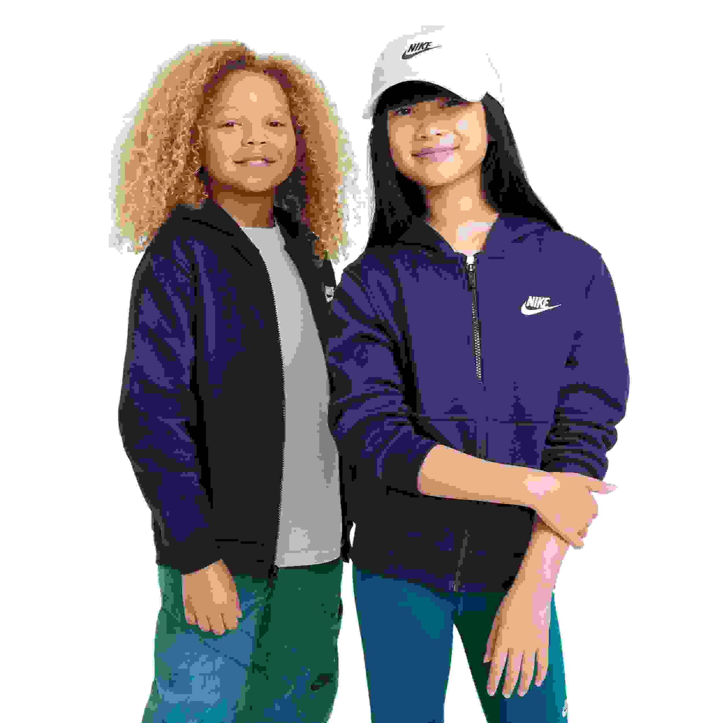 Nike Sportswear Club Fleece Full-Zip Big Kids' Blue Hooded Jacket